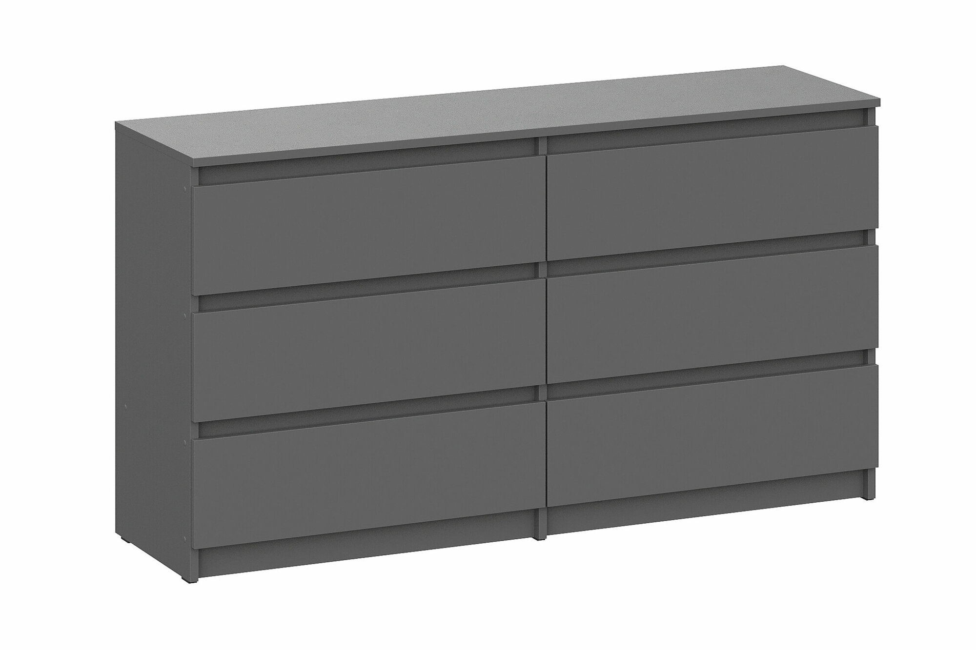 фото Комод Нонтон Эккервуд с 6-ю ящиками графит серый 138.1x39x75.4 см