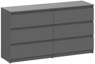 Комод Нонтон Эккервуд с 6-ю ящиками графит серый 138.1x39x75.4 см