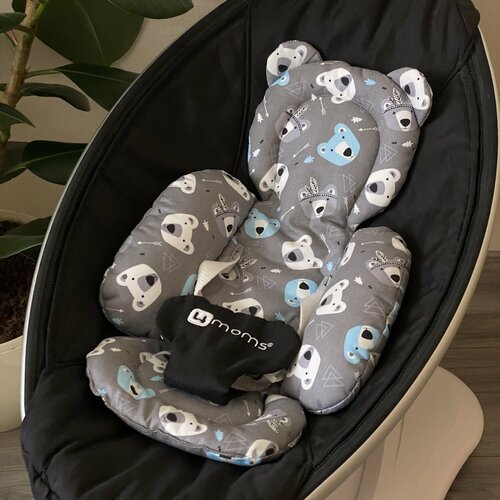 4moms mamaRoo rockaRoo вкладыш позиционер для электронных качелей Мамару Мишки с ушками чехол для электронных качелей мамару 4moms mamaroo серый плюш