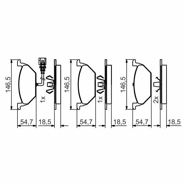 Комплект тормозных колодок, дисковый тормоз, BOSCH 0 986 495 213 (1 шт.)