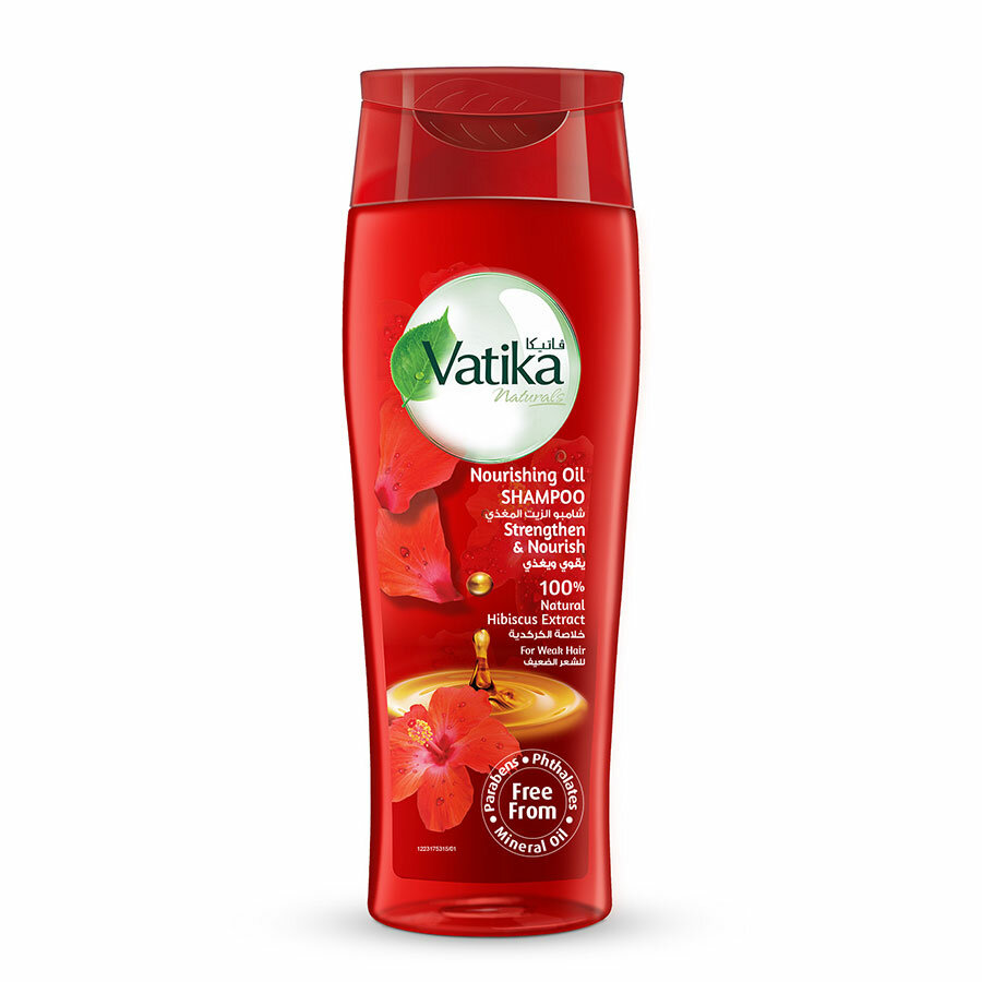 Vatika Shampoo STRENGHTEN & NOURISH, Dabur (Ватика, укрепляющий И питающий шампунь, с экстрактом гибискуса, Для ослабленных волос, Дабур), 425 мл.