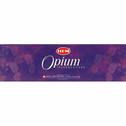 Hem Incense Sticks OPIUM (Благовония опиум, Хем), уп. 8 палочек.