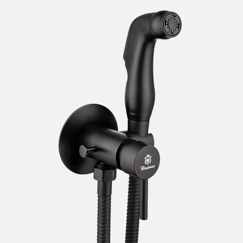 Изображение товара Смеситель с гигиенической лейкой встраиваемый, черный матовый