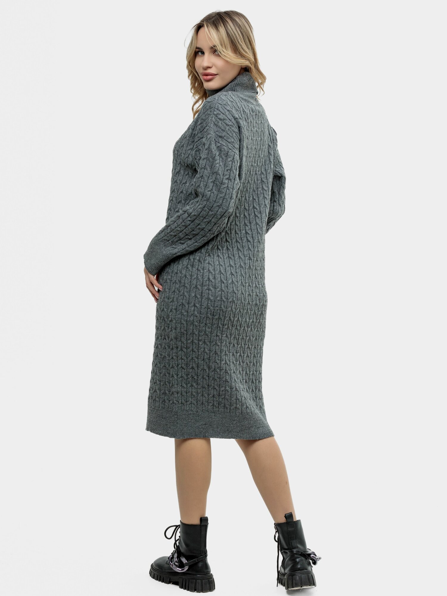 Платье World of Estiya Осень-зима 2024, размер 44-48, серый — фото 1