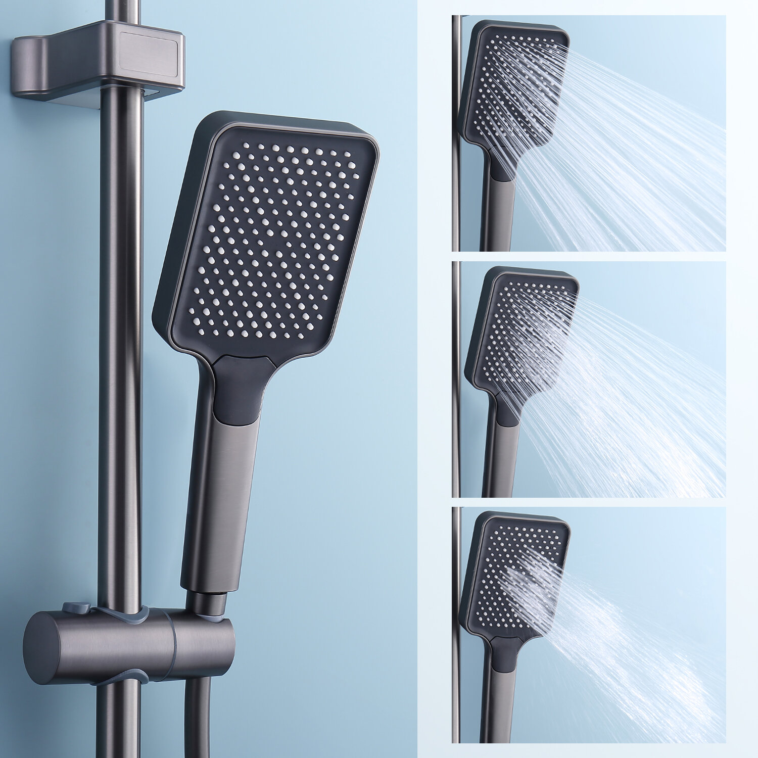 Душевая стойка со смесителем для ванны Splenka S52.24.06, латунь, черный — фото 1