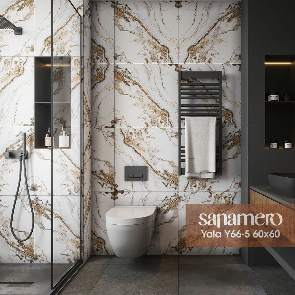 фото Керамогранит Sanamero Yala Y66-2 черный матовый (60х60 см), 1,44 м2, 4 шт/уп