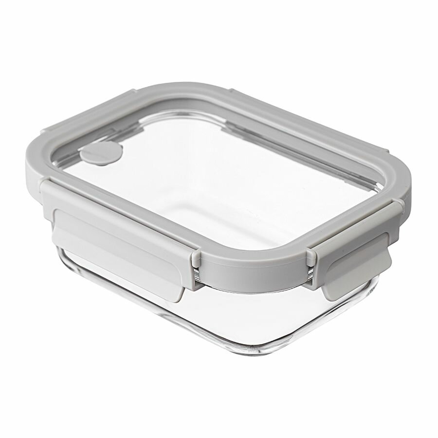 Контейнер для запекания и хранения прямоугольный с крышкой 640 мл светло-серый