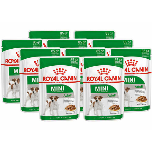 ROYAL CANIN MINI ADULT для взрослых собак маленьких пород в соусе пауч 85 гр 85 гр х 10 шт