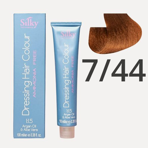 Изображение товара Краска для волос безаммиачная Silky Dressing Haircolor 7.44 Русый Медный интенсивный, 100 мл