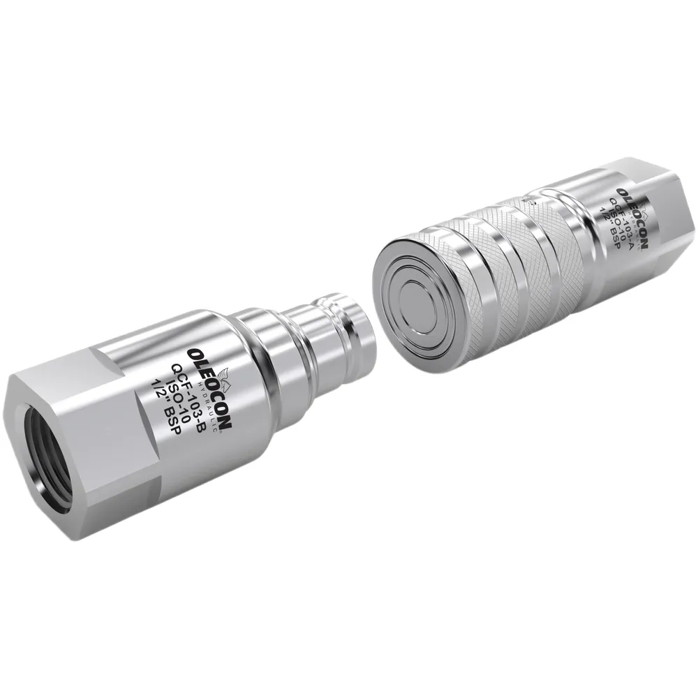 БРС гидравлический (Быстроразъемное соединение) ТИП FIRG 1/2, ISO 16028 (Flat Face) OLEOCON, Турция (ниппель+розетка)