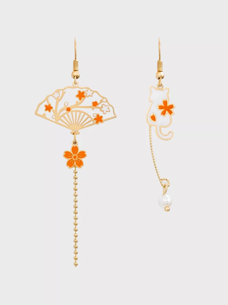 Серьги непарные be self true, жемчуг имитация, акрил, эмаль