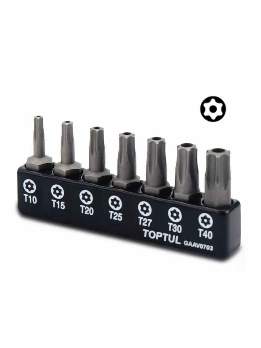 Набор бит Torx с отверстием TOPTUL 7 предметов (GAAV0703)