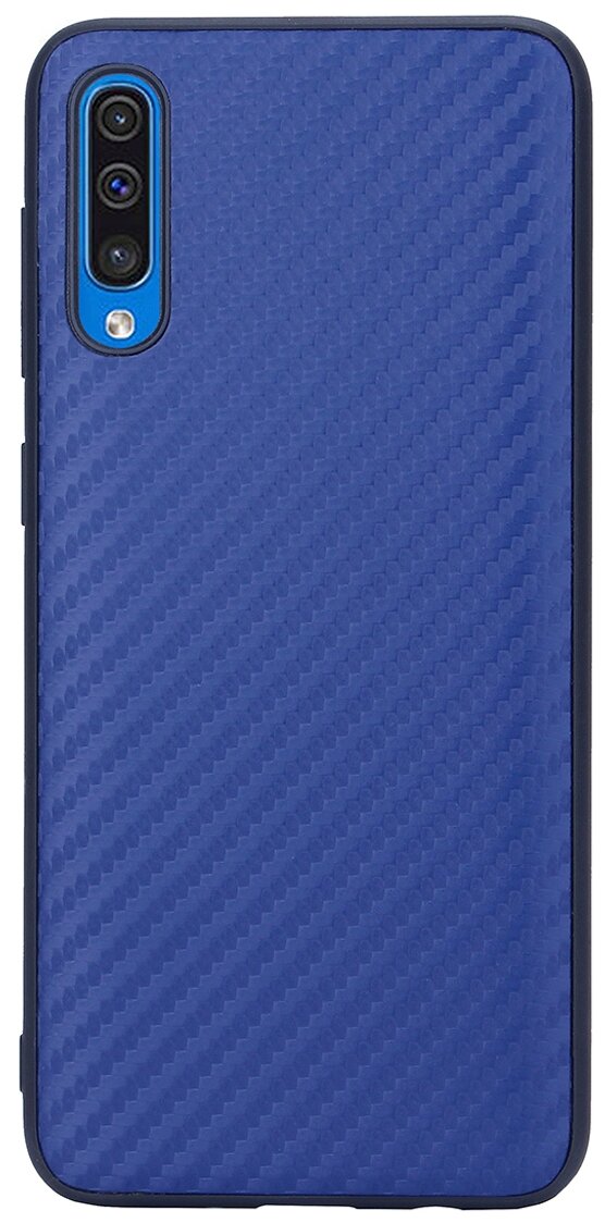 Чехол накладка G-Case Carbon для Samsung Galaxy A50 SM-A505F / A50s SM-A507F / A30s SM-A307F, темно-синяя