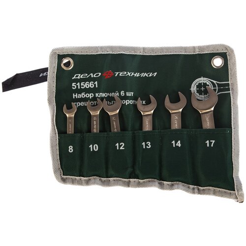 Набор комбинированных ключей Дело Техники 515661, 6 предм., серебристый набор гаечных ключей дело техники 515661 6 предм зеленый серебристый