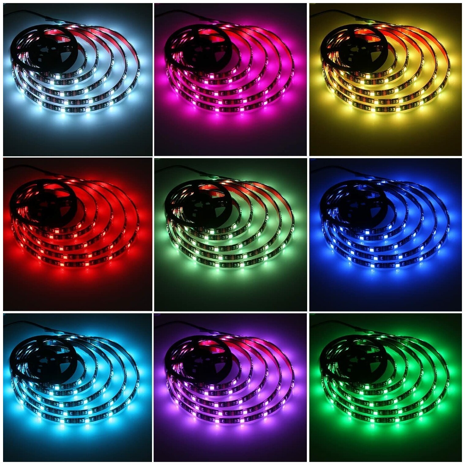 Светодиодная LED лента SimpleShop c различными режимами работы, многоцветная RGB лента, 5м.