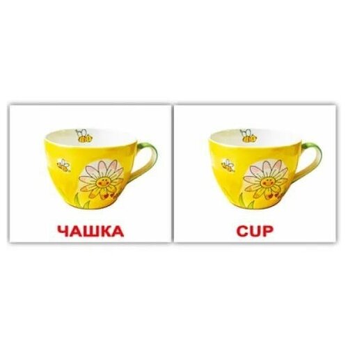 Набор обучающих карточек МИНИ-20 Kitchenware/посуда 4 6 8 pcs baby soft silicone bib cartoon printed bibs sucker bowl plate cup spoon fork sets non slip children s dishes bpa free