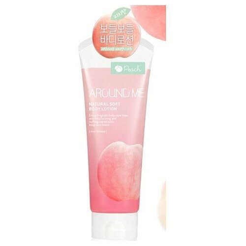 Welcos Around Me Лосьон для тела Around Me Natural Soft Body Lotion Peach (230 мл) welcos гель around me natural scrub body wash 200 мл 3 шт