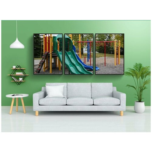 фото Набор модулных постеров для интерьера "детская площадка, пустой, одинокий" 60x90 см. в тубусе, без рамки lotsprints