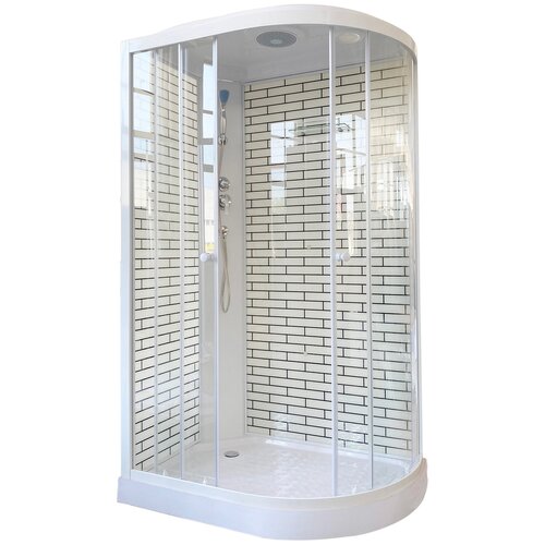 Душевая кабина, ODA, 120*80*210 BST5007 белый кирпич L, асимметричная