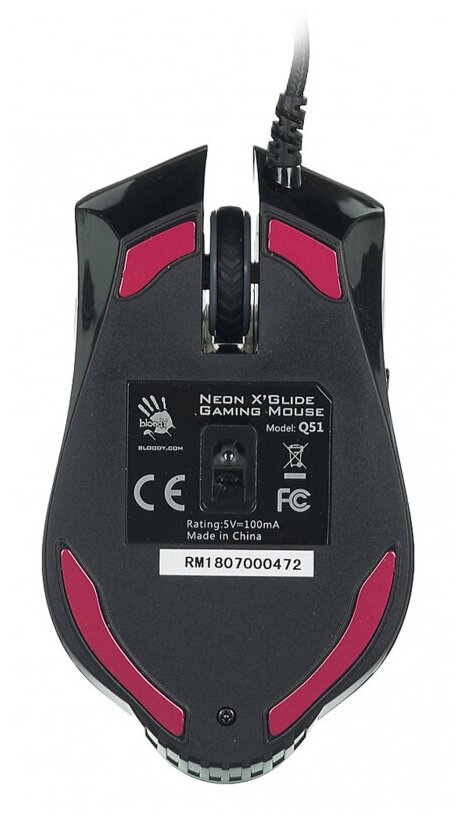 Мышь A4Tech Bloody Q51 черныйрисунок оптическая 3200dpi USB3.0 8but - фотография № 3