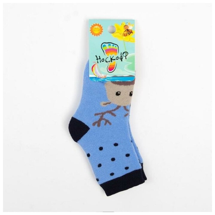 Носки детские махровые цвет голубой размер 14-16 - фотография № 11