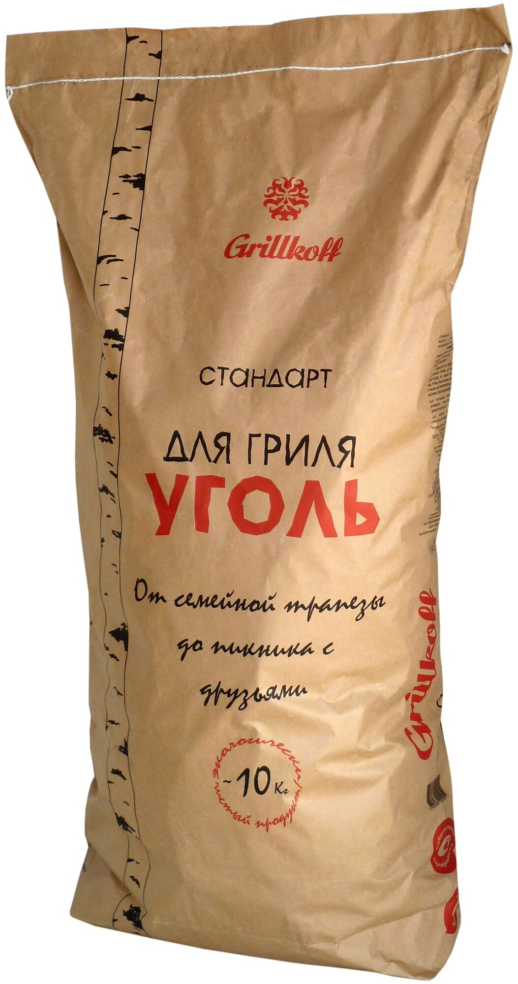 Древесный уголь для гриля Grillkoff стандарт, пакет 10 кг 3