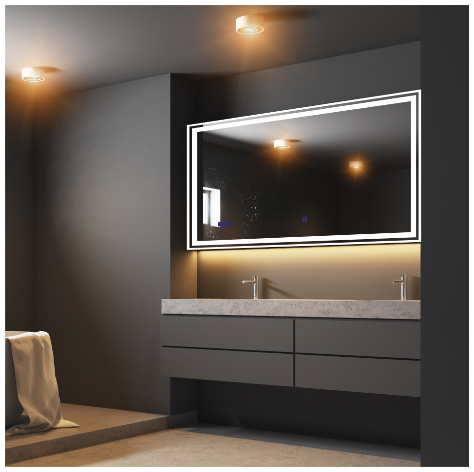 Мебель для ванной SANMARIA Зеркало мираж 120 (сенсор с диммером+ часы маленькие)