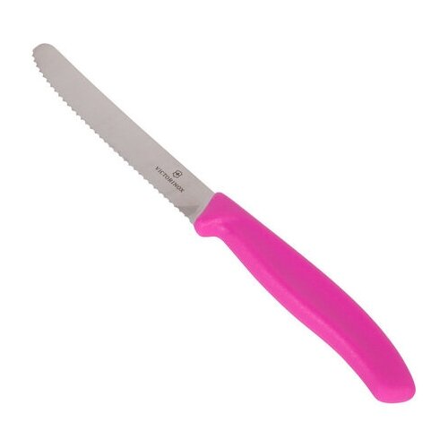 Нож Victorinox для очистки овощей, лезвие 11 см, серрейторная заточка, розовый