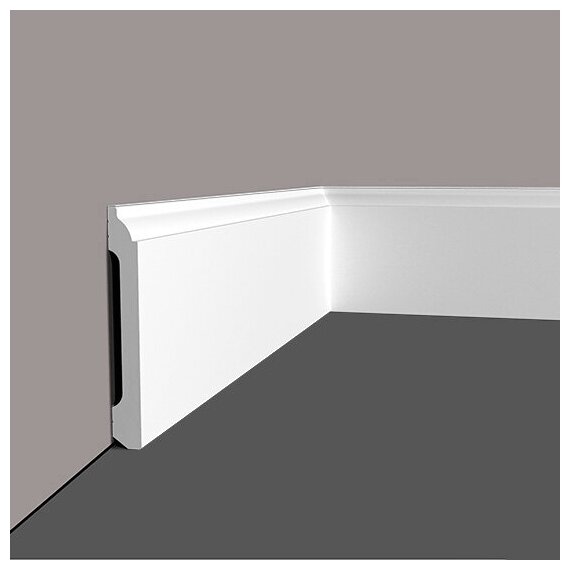 фото Плинтус Напольный Белый из Полиуретана HIWOOD B80C 11х80х2000мм