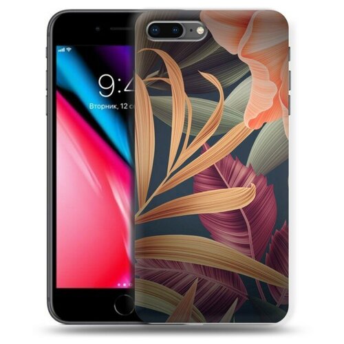 Дизайнерский силиконовый чехол для Iphone 7 Plus / 8 Plus Тропические листья дизайнерский силиконовый чехол для iphone 7 plus 8 plus цветы