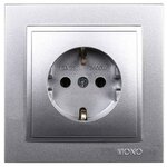 Розетка 2К+З Mono Electric Despina 16A 250V винтовое подключение серебро 102-212121-117 - изображение