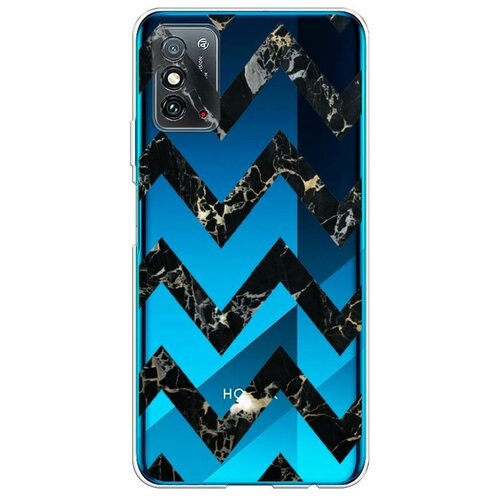 фото Силиконовый чехол "шеврон черный мрамор" на honor x10 max / хонор x10 макс case place