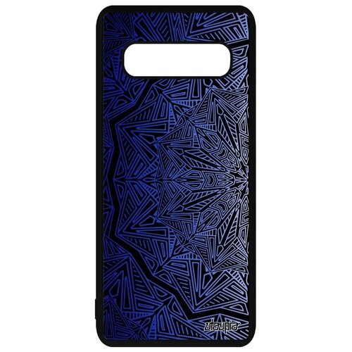 фото Защитный чехол на смартфон // galaxy s10 plus // "мандала" антистресс пентаграмма, utaupia, синий