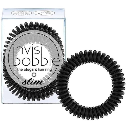 Invisibobble SLIM True Black - резинка для волос черный (3 шт.)