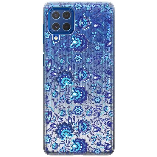 Силиконовый чехол на Samsung Galaxy M32, Самсунг М32 с 3D принтом Gzhel прозрачный силиконовый чехол на samsung galaxy m32 самсунг м32 с 3d принтом flowers and fern прозрачный
