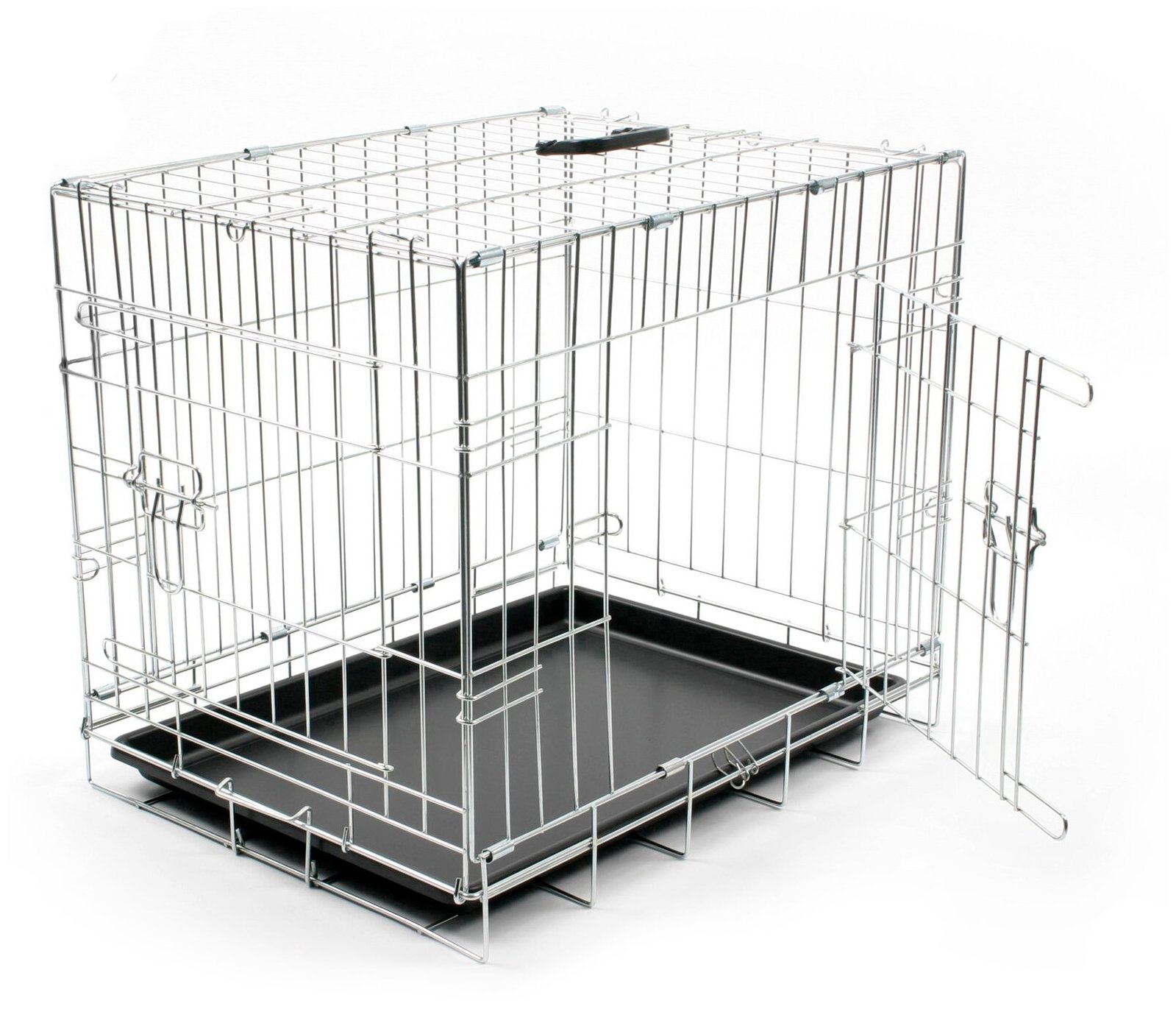 Клетка для собак двухдверная DUVO+ "Pet Kennel Top Line LARGE", серебристая, 92х57х64см (Бельгия)