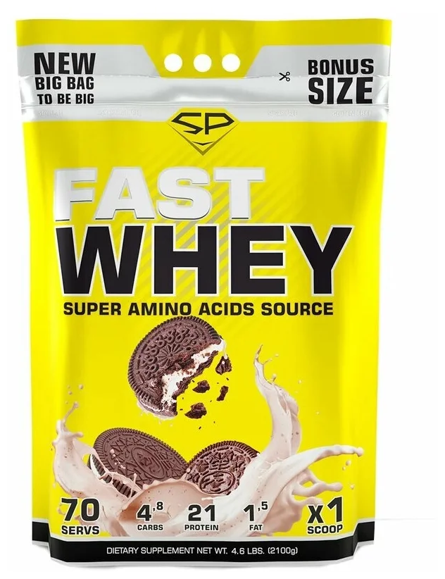 STEEL POWER Fast Whey Protein 2100 г (Пакет) (Орео)