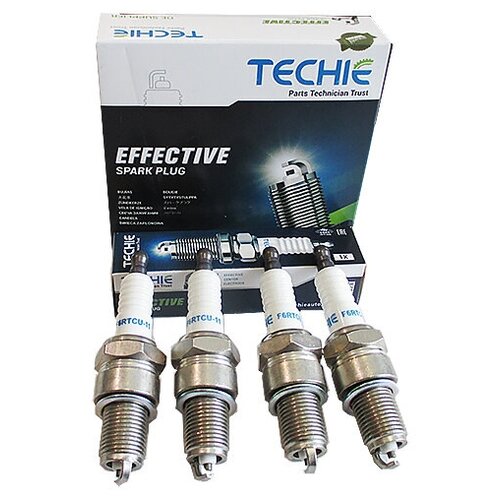 Свечи TECHIE F6RTCU-11 ВАЗ-2108 - 2112 8 кл. инжектор DATSUN, HYUNDAI, MITSUBISHI коробка 4шт