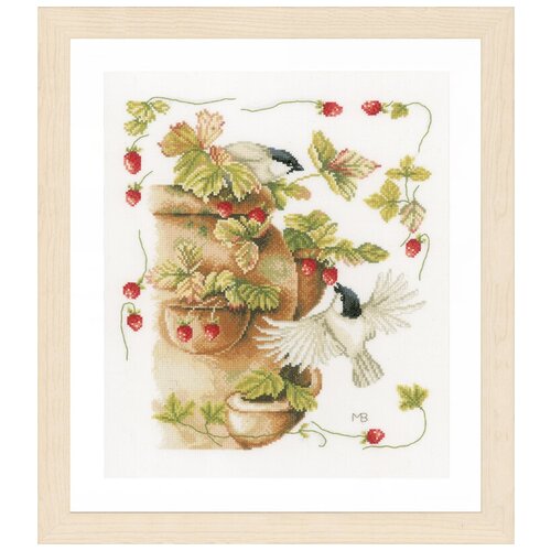 фото Набор для вышивания lanarte pn-0168599 strawberries & birds