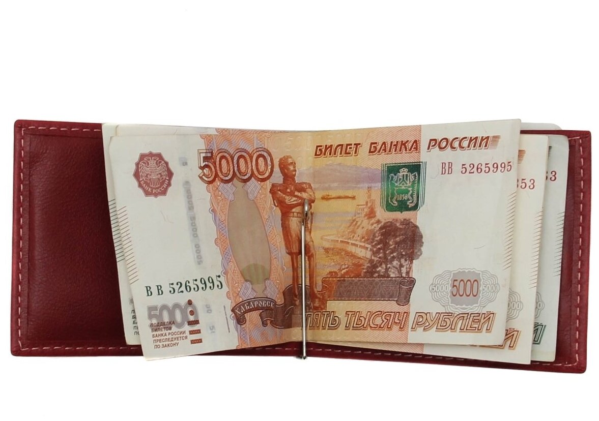 Зажим для купюр RELS, фактура гладкая, красный — фото 1