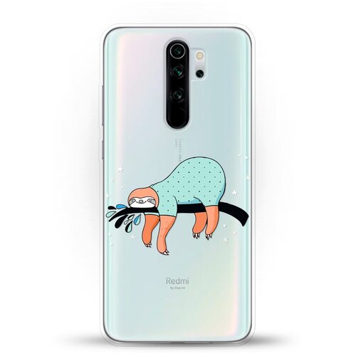 фото Силиконовый чехол ленивец на ветке на xiaomi redmi note 8 pro andy & paul