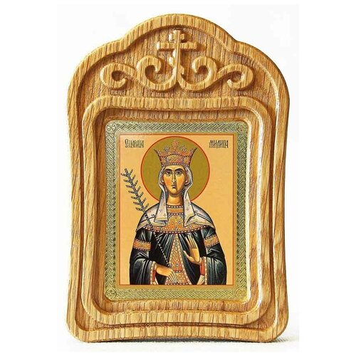 благоверная княгиня милица сербская царица икона на доске 13 16 5 см Благоверная княгиня Милица Сербская, икона в резной рамке
