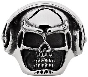 Zippo Кольцо ZIPPO, серебристое, в форме черепа, нержавеющая сталь, диаметр 20,4 мм