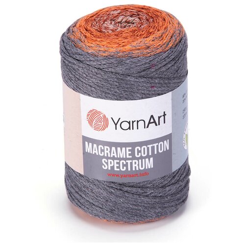 Пряжа YarnArt Macrame cotton spectrum серый-терракот-серобежевый (1320), 85%хлопок/15%полиэстер, 225м, 250г, 1шт