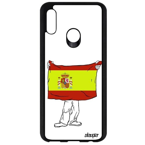 фото Дизайнерский чехол на мобильный // huawei p smart 2019 // "флаг испании с руками" туризм стиль, utaupia, белый