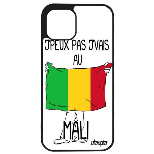 фото Противоударный чехол на смартфон // apple iphone 12 pro max // "еду на мали" страна принт, utaupia, белый