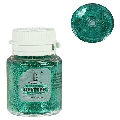 декоративные блестки luxart glitter серебро 80 мл Декоративные блёстки LUXART LuxGlitter (сухие), 20 мл, размер 0.2 мм, зелёный