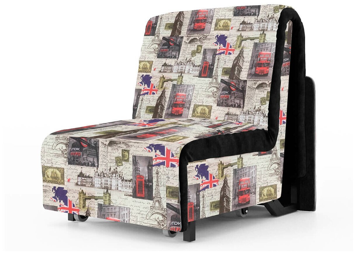 Кресло-кровать Elegance СМ 90 City Prints England1 (93х110х95, СМ 93х203)