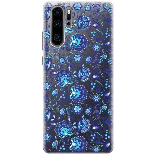 Ультратонкий силиконовый чехол-накладка Transparent для Huawei P30 Pro с 3D принтом Gzhel ультратонкий силиконовый чехол накладка transparent для huawei y6p с 3d принтом gzhel