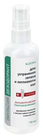 Эмульсия-дезодорант KLEONA для устранения потливости И запаха НОГ, Kleona